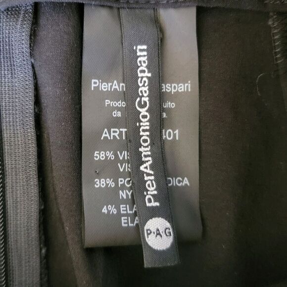 Pier Antonio Gaspari Italy Straight Mid Length Stretch Skirt in Black - Picture 8 of 10